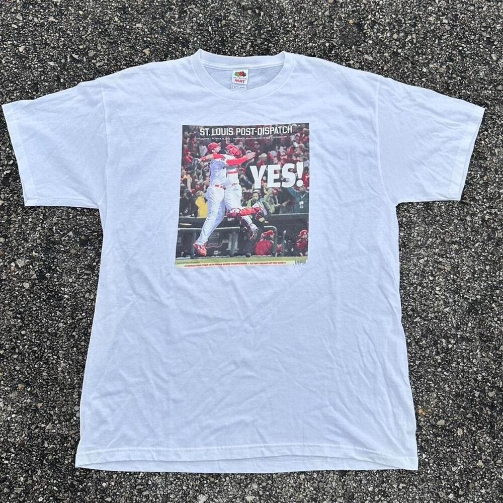 St. Louis Cardinals World Series Championship white cotton t-shirt Size XL